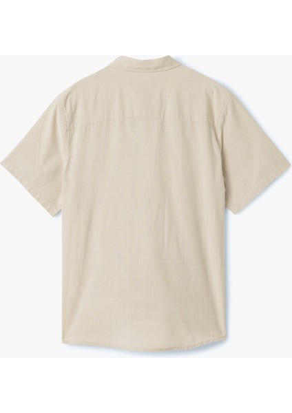 Kısa Kollu Pamuklu Cep Detaylı Slim Fit Gömlek fiyatları