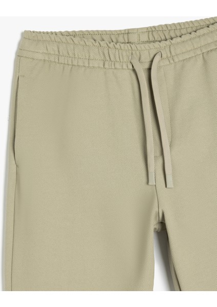 Beli Bağcıklı Cep Detaylı Pamuk Karışımlı Eşofman Pantolon
