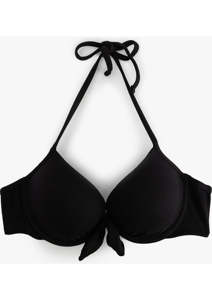 Push-Up Kalp Yaka Fiyonklu Bikini Üstü