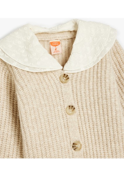 Basic Triko Hırka Bebe Yaka Düğme Detaylı modelleri