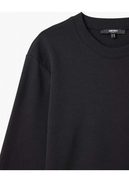 Bisiklet Yaka Pamuklu Basic Sweatshirt modelleri