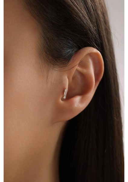 Altın Taşlı Piercing