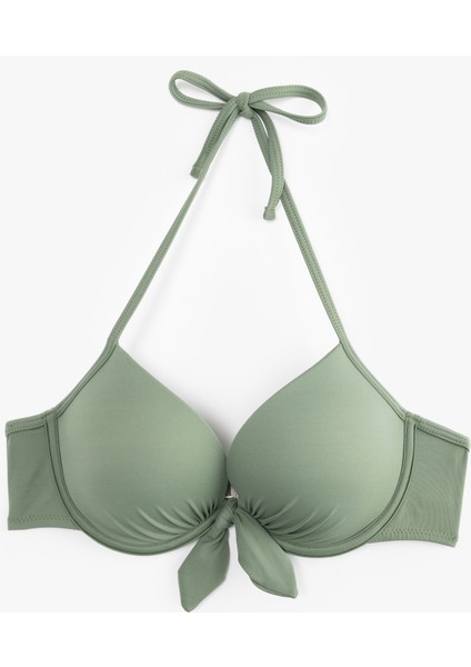 Fiyonk Detaylı Dolgulu Destekli Push-Up Bikini Üstü