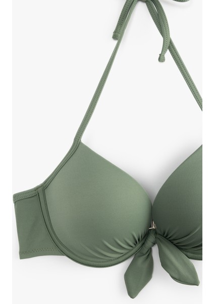 Fiyonk Detaylı Dolgulu Destekli Push-Up Bikini Üstü