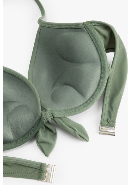 Fiyonk Detaylı Dolgulu Destekli Push-Up Bikini Üstü