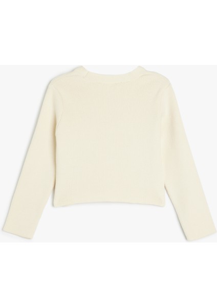 Uzun Kollu Fiyonk Detaylı V Yaka Triko Hırka fiyatları