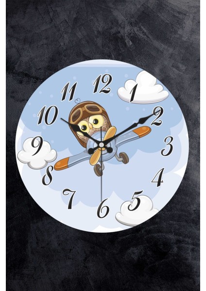 Dekoratif Plastik Cam Bombeli Çocuk Odası Duvar Saati 25 cm