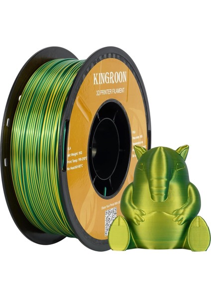 Çift Renk Silk PLA Filament - Sarı & Yeşil - 1.75MM - 1kg