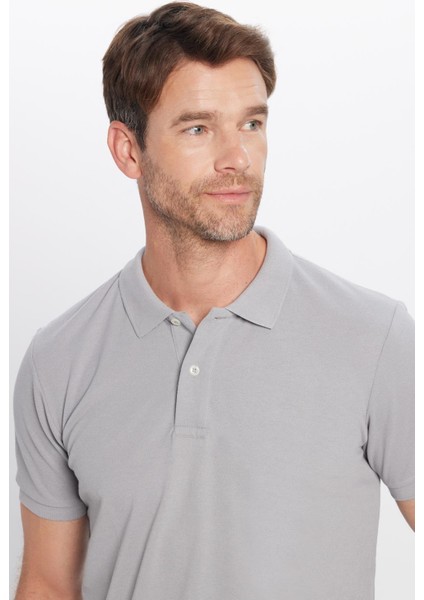 Erkek Slim Fit Dar Kesim Pamuklu Yumuşak Dokulu Serin Tutan Kumaş Düz Pike Polo Yaka Tişört