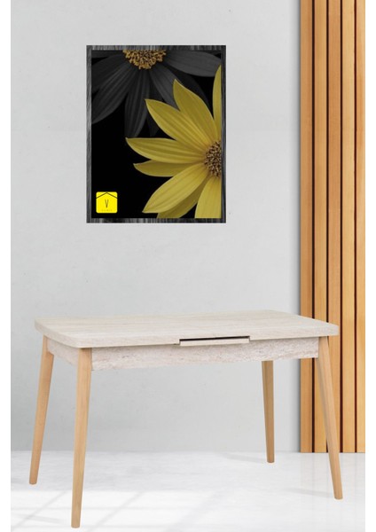 Avanos Ahşap Açılır Kapanır Mdf Traverten Mutfak MASASI - 70X120+30 cm