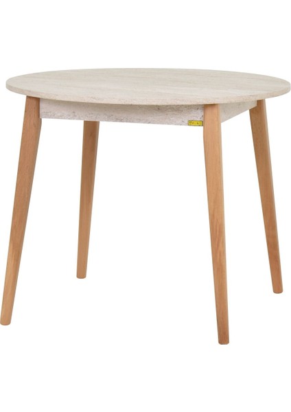 Avanos Yuvarlak Sabit Mdf Traverten Mutfak Masası - Q90 cm