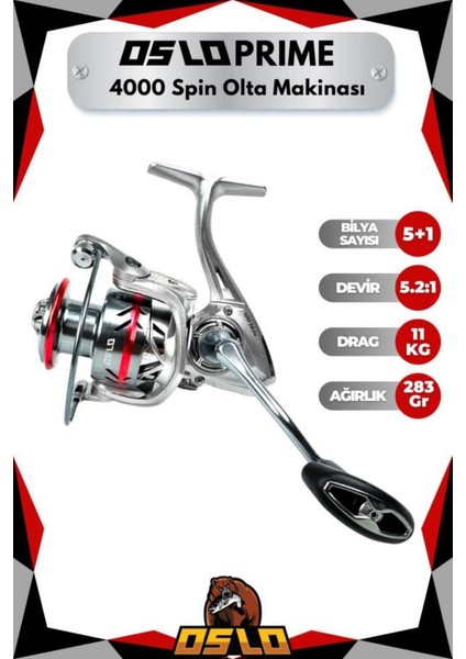 Prime 4000 Oslo Big Bass 240CM 10-40GR 8 Örgü Spin Olta Seti fırsatları