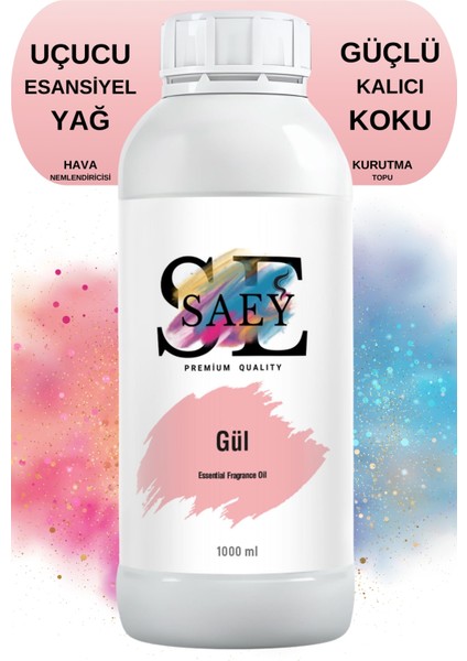 Gül Esansiyel Uçucu Koku Yağ Buhurdanlık Yağı Difüzör Esansı Hobi Esans 1000ml