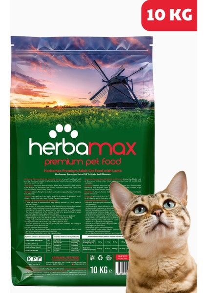 Ekstra Protein Destekli Kuzu Etli Yetişkin Kedi Maması 10kg