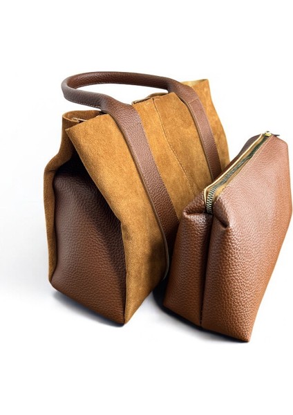 Kadın Leopar Desenli Hakiki Süet Deri El ve Omuz Çantası fiyatları