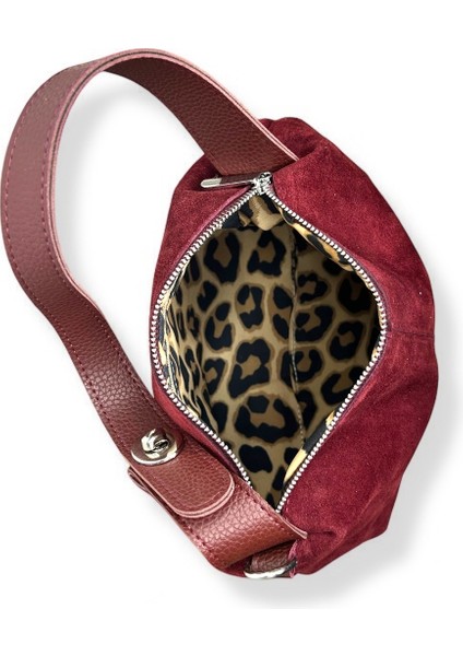 Kadın Hakiki Süet Deri Bordo Renkli El ve Omuz Çantası fırsatları