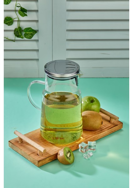 2 Litre Gümüş Kapaklı Borosilikat Cam Sürahi - Şık ve Sağlıklı Tasarım fiyatları