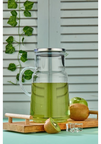 2 Litre Gümüş Kapaklı Borosilikat Cam Sürahi - Şık ve Sağlıklı Tasarım fırsatları