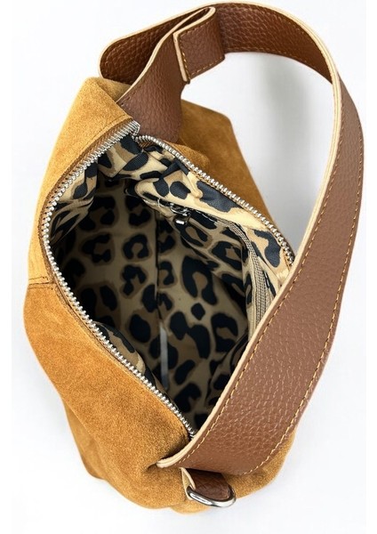 Kadın Hakiki Süet Deri Kahverengi El ve Omuz Çantası fırsatları