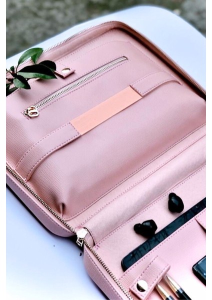 11 Inç, Tablet Kılıf, iPad Macbook Kılıf, Defter Kitap Kılıf, Organizer Vegan Deri Parçalı Pudra fiyatları