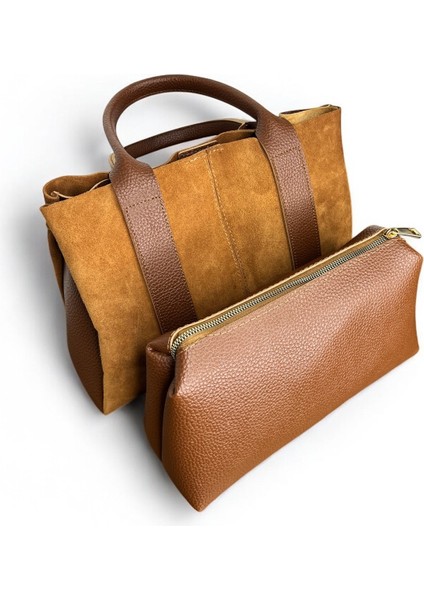 Kadın Leopar Desenli Hakiki Süet Deri El ve Omuz Çantası fırsatları