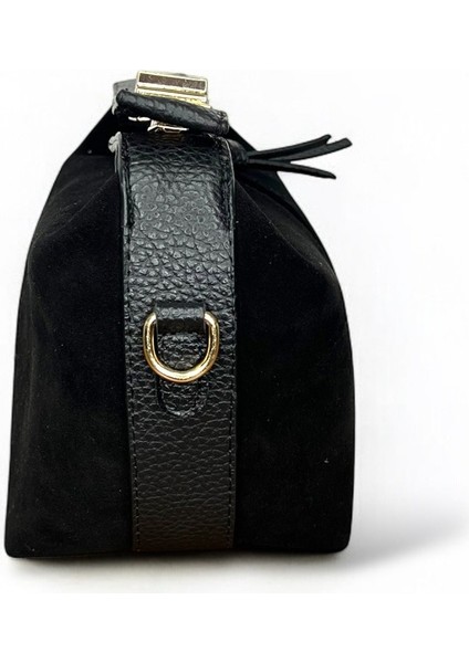 Kadın Hakiki Süet Deri Siyah Renkli El ve Omuz Çantası modelleri