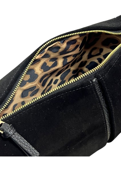 Kadın Hakiki Süet Deri Siyah Renkli El ve Omuz Çantası fırsatları