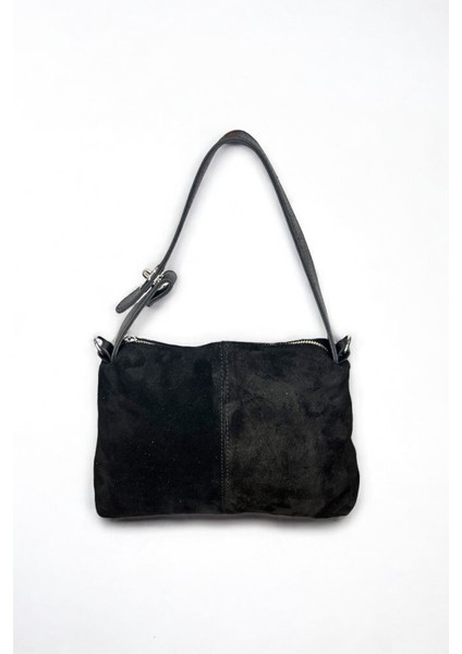 Kadın Hakiki Süet Deri Siyah Renkli El ve Omuz Çantası fiyatları
