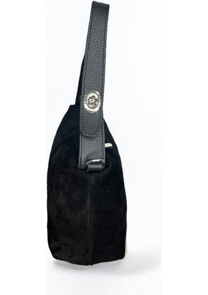 Kadın Hakiki Süet Deri Siyah Renkli El ve Omuz Çantası modelleri