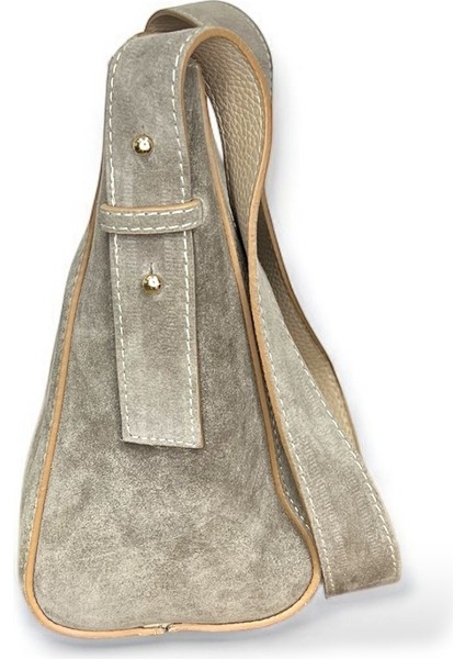 Kadın Hakiki Süet Deri Gri Renkli El ve Omuz Çantası modelleri