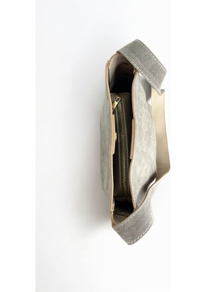 Kadın Hakiki Süet Deri Gri Renkli El ve Omuz Çantası indirimleri