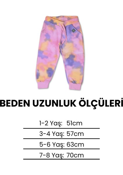 Kız Çocuk 2 Ip Şardonlu Batik Desen Eşofman Tek Alt