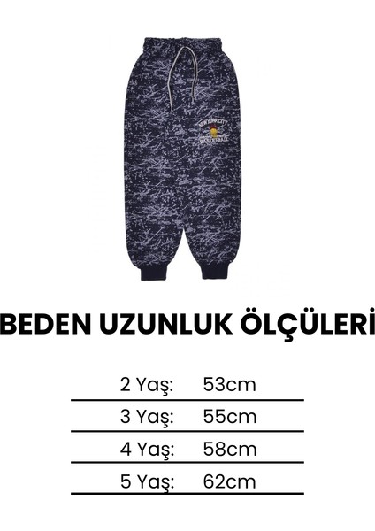 Erkek Çocuk Geometrik Çizgiler Eşofman Tek Alt 2 Ip Şardonlu