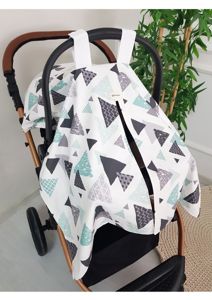 Geometrik , Yıldızlı Çift Taraflı Ponponlu Puset Örtüsü