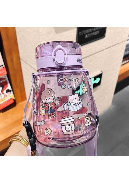 Büyük Göbek Dağı Büyük Kapasiteli Yüksek Sıcaklığa Dalı Su Dağı Kızlar Sevimli Spor Öğrencileri Taşınabilir Plastik Su Dağı 1300ML (Yurt Dışından)