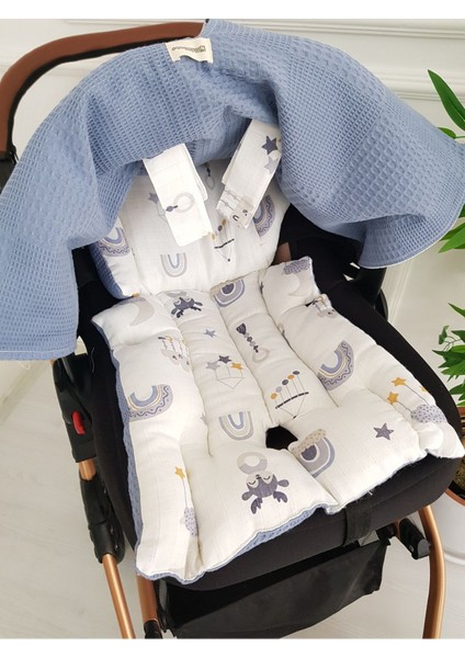 Müslin Pike Çift Kat Puset Örtüsü, Minderli Bebek Çift Kat Kışlık Puset Örtüsü, %100 Pamuklu fiyatları