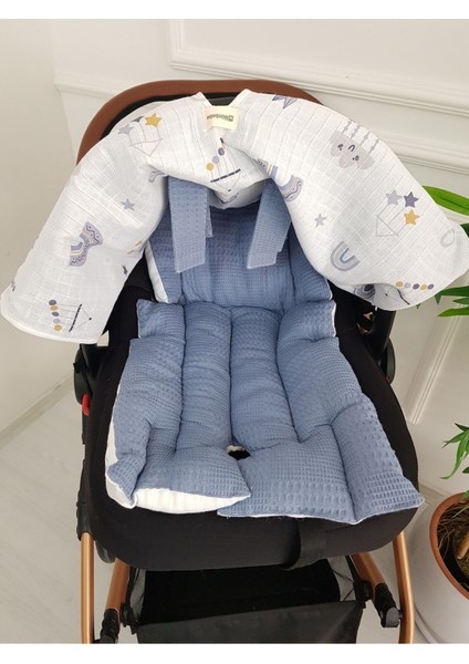 Müslin Pike Çift Kat Puset Örtüsü, Minderli Bebek Çift Kat Kışlık Puset Örtüsü, %100 Pamuklu indirimleri