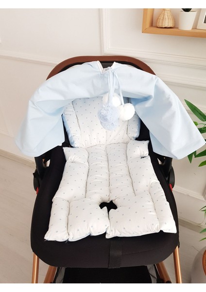 Ponponlu Çift Taraflı Fermuarlı Bebek Puset Örtüsü ve Çift Taraflı Bebek Puset Minderi fiyatları