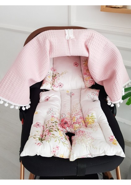 Waffle Pikeli Fermuarlı Bebek Puset Örtüsü ve Çift Taraflı Bebek Puset Minderi modelleri