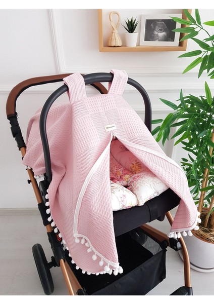 Waffle Pikeli Fermuarlı Bebek Puset Örtüsü ve Çift Taraflı Bebek Puset Minderi fırsatları