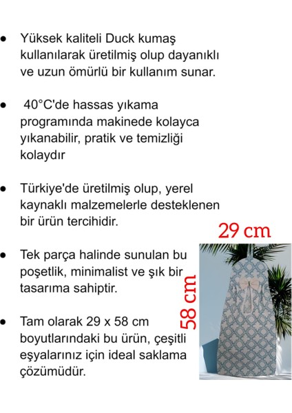 Turkuaz Varak Desenli Poşetlik: Poşet Düzenleyici, Mutfak, Karavan, Kamp, Outdoor modelleri