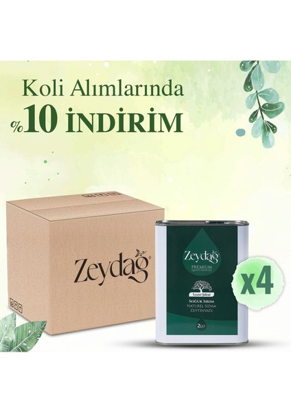 Lezzet Şöleni 2 Lt Soğuk Sıkım Naturel Sızma Zeytinyağı 4'lü Koli