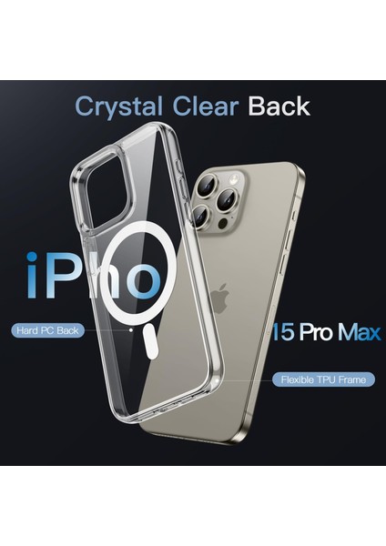 iPhone 15 Pro Max Kılıf Magsafe Wireless Şarj Özellikli Şeffaf Kılıf modelleri