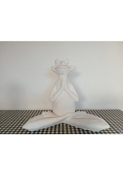 Yogacı Kurbağa Boyanabililir Dekoratif Polyester Biblo