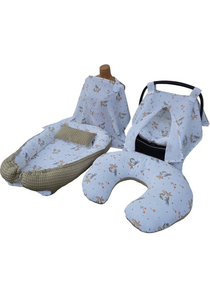 Pike Kumaş 5'li Babynest Kahve P145