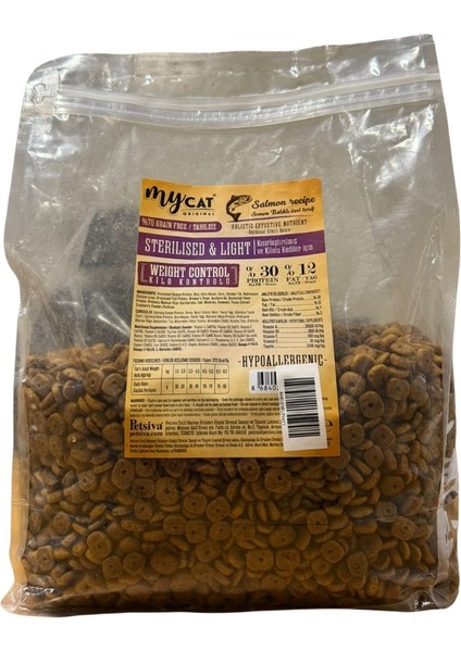 Mycat Az Tahıllı Somon Balıklı Diyet & Kısır Kedi Maması 2kg