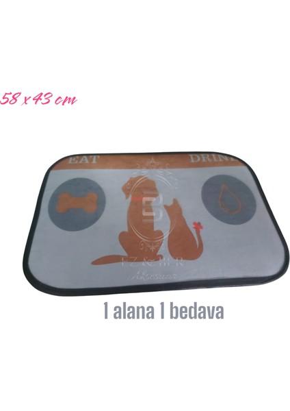 Kedi Köpek Evcil Hayvan Mama Paspası Beslenme Paspası 58x43cm