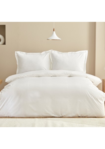 Uniq Pamuk Saten King Size Nevresim Takımı Beyaz