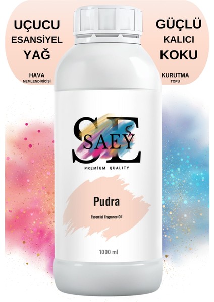 Pudra Esansiyel Uçucu Koku Yağ Buhurdanlık Yağı Difüzör Esansı Hobi Esans 1000ml