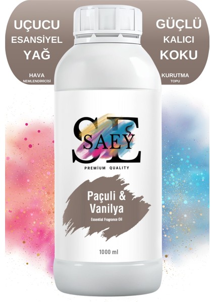 Paçuli Vanilya Esansiyel Uçucu Koku Yağ Buhurdanlık Yağı Difüzör Esansı Hobi Esans 1000ML